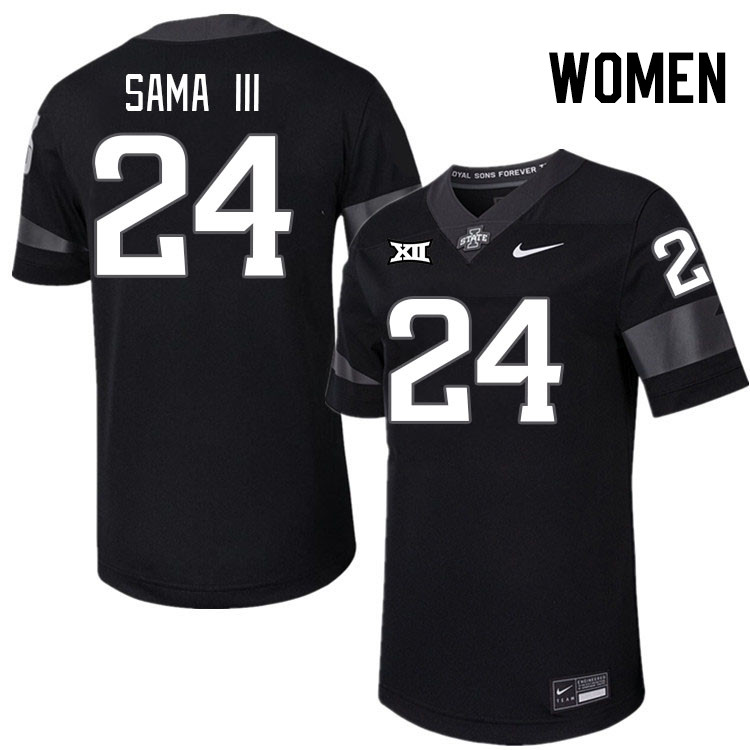 Women #24 Abu Sama III Iowa State Cyclones College Football Jerseys Stitched-Black